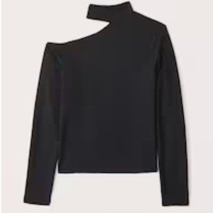 Abercrombie Long-Sleeve Seamless Fabric Asymmetrical Cutout Top, M